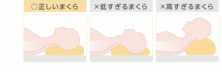 正しい枕（提供：西川株式会社）