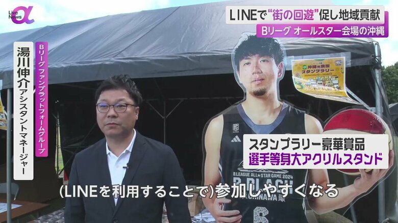 LINE導入のメリットについて話す湯川伸介アシスタントマネージャー