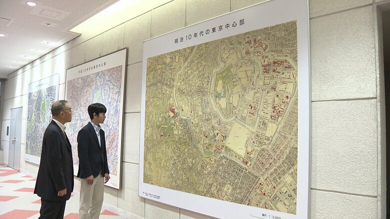 明治10年代の古地図をご覧になる悠仁さま