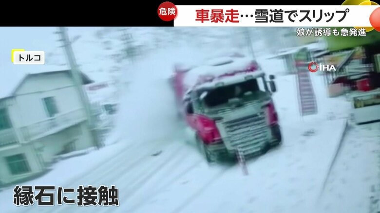 トラックが制御不能となり、衝突する瞬間（トルコ）④