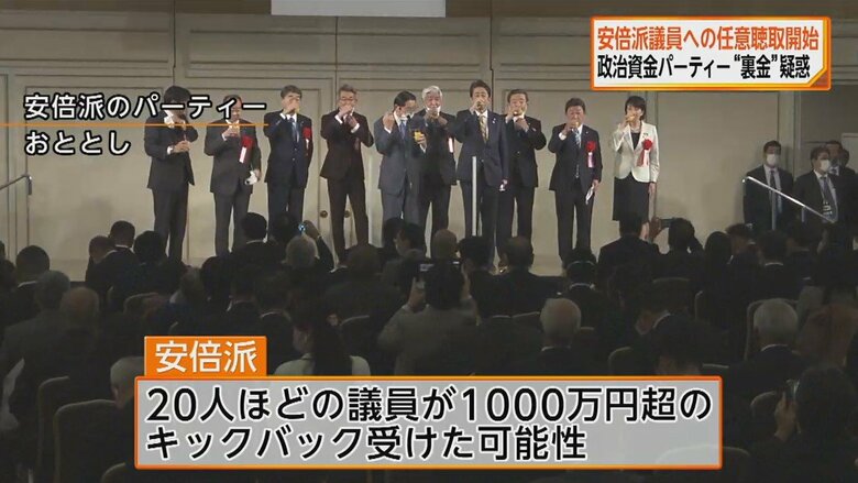 安倍派のパーティーの様子（2021年）