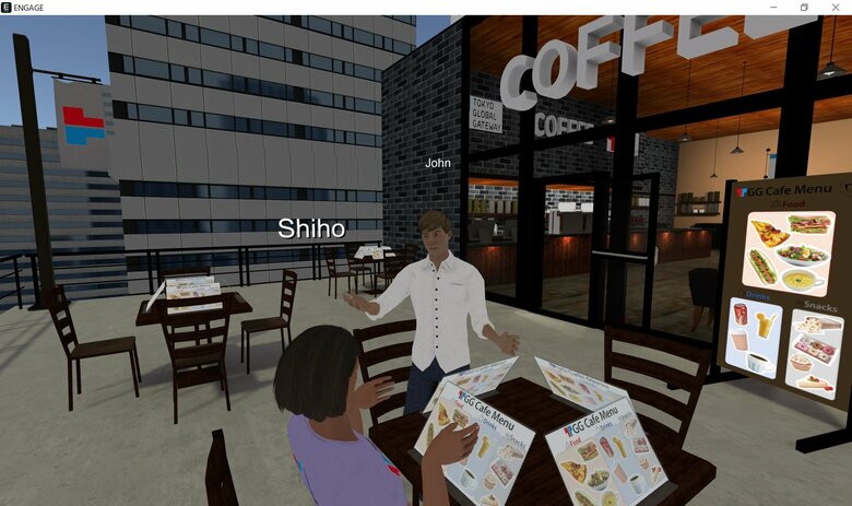 バーチャル空間で英語講師のアバターとやりとり（写真提供：VIRTUAL GLOBAL GATEWAY）