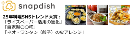 【スナップディッシュ】2025年料理SNSトレンド大賞は「ライスペーパー活用の進化」「自家製○○糀」「ネオ・ワンタンの皮アレンジ」に決定！！