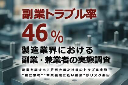 副業トラブル率46% 製造業界における副業・兼業者の実態調査