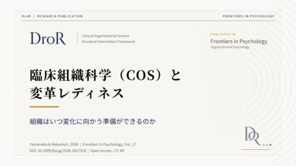 臨床組織科学（COS）とWeiner変革レディネス理論──組織はいつ変化に向かう準備ができるのか