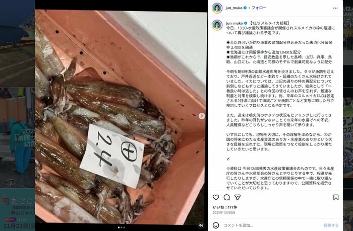 インスタにも“スルメイカ”が登場