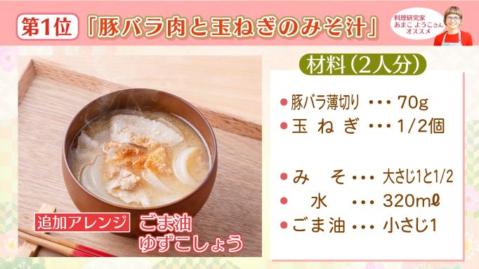 豚バラと玉ねぎのみそ汁レシピ
