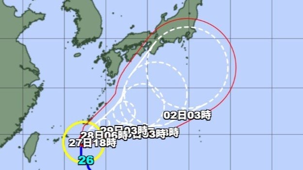台風26号の進路予想図　気象庁HPより