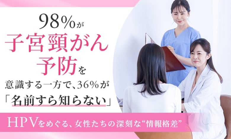 98％が子宮頸がん予防を意識する一方で、36％が「名前すら知らない」。HPVをめぐる、女性たちの深刻な“情報格差”
