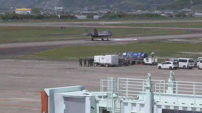 【高知】高知龍馬空港に駐機していた米軍戦闘機Ｆ35Ｂ　42日目で離陸｜FNNプライムオンライン