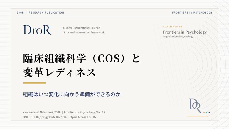 臨床組織科学（COS）とWeiner変革レディネス理論──組織はいつ変化に向かう準備ができるのか