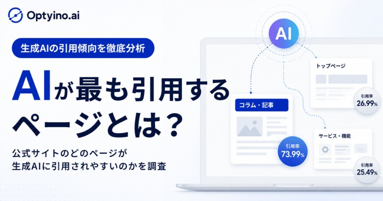 生成AIは企業サイトのどのページを引用する？Optyino.aiがAI回答35,510件を分析、トップページの回答引用率は26.99%