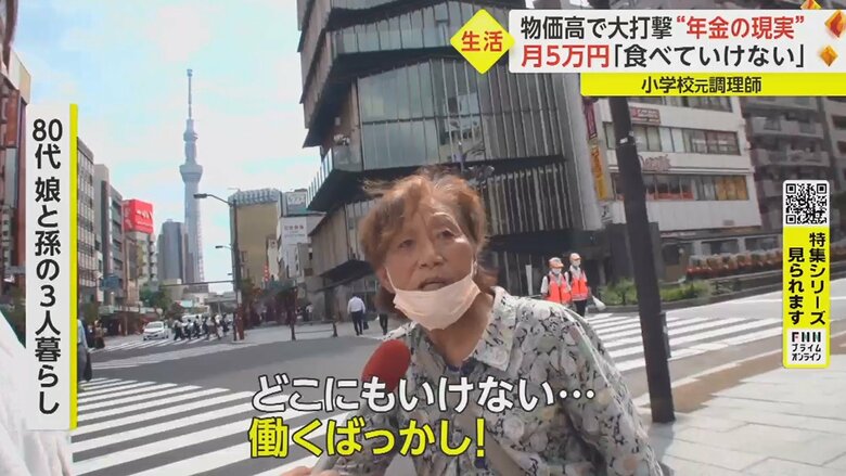 「旅行にも行けない」と年金の少なさを嘆く