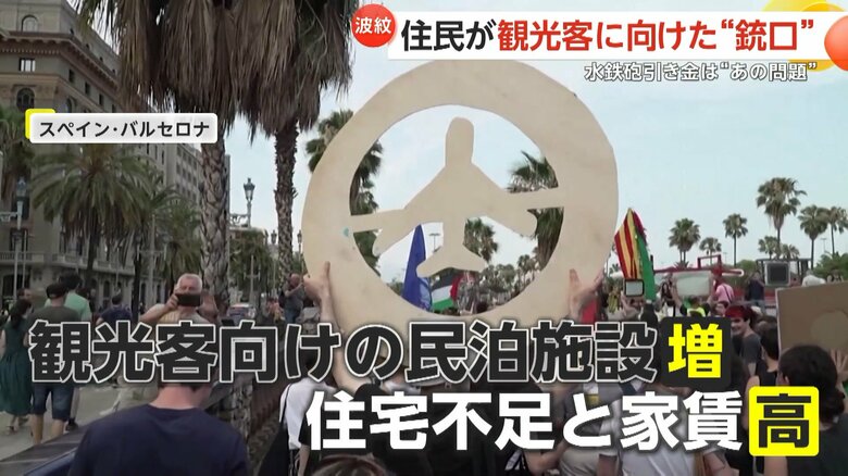 抗議運動を行う地元住民ら