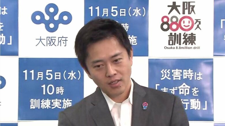 ミャクミャクと「もずやん」について語る吉村知事