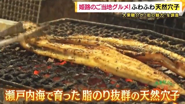 瀬戸内海で育った脂のり抜群の天然穴子をいただく