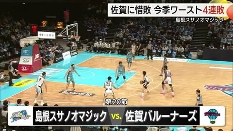 【島根スサノオマジック】悪夢の連続失点&hellip;佐賀バルーナーズに敗れ今季ワースト4連敗