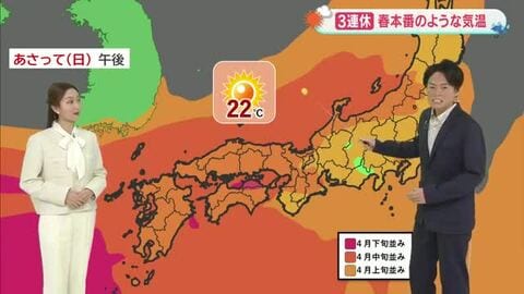 【光岡気象予報士のお天気解説】３連休は「春先取りの暖かさ」月曜日は黄砂などに注意【岡山・香川】