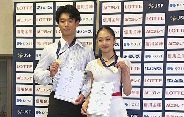 ジュニアペア表彰台(東日本選手権)