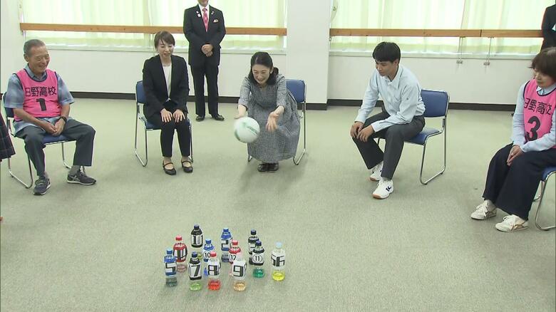 7月9日　高校生が考案したゲーム「モルペー」に挑戦される（鳥取・日野町）