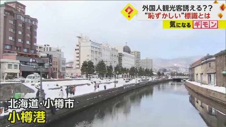 多くの観光客でにぎわう、北海道の小樽港