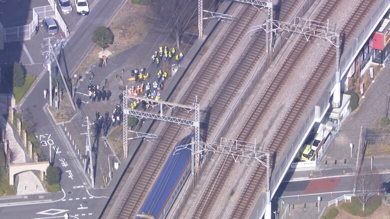 さいたま市の新幹線高架付近（1月23日正午ごろ）