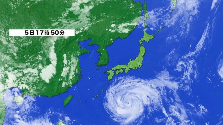 衛星画像・8月5日午後5時50分現在