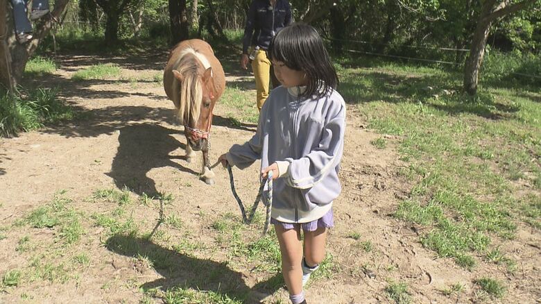馬とコミュニケーションをとりながら歩く