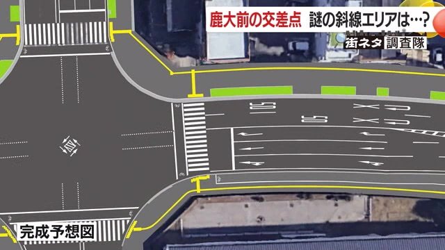 右折レーン設置工事の完成予想図