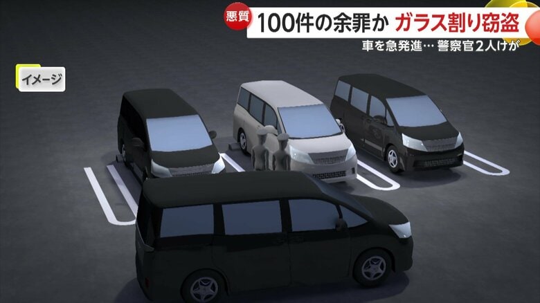 運転していた車を急発進させ、警察官2名にケガを負わせたイメージ