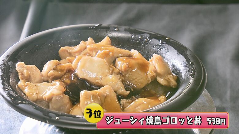 第3位「ジューシー焼鳥ゴロっと丼」