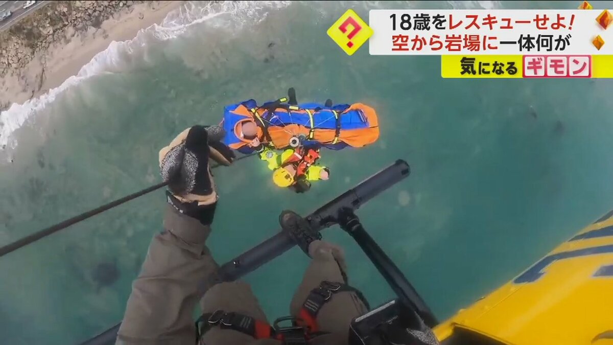 柵のない高速道路で】崖から車が海に転落 18歳女性吊すワイヤー
