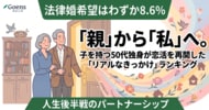 「親」から「私」へ。子を持つ50代独身が恋活を再開した「リアルなきっかけ」ランキング