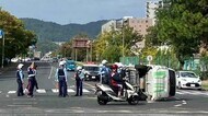 広島市中区の交差点で車同士が衝突　男性３人がケガ　命に別条な…