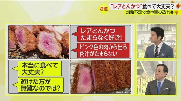 レアとんかつ”が物議…食べても大丈夫？加熱不十分でE型肝炎や寄生虫の