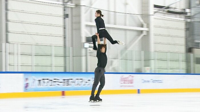 氷上でリストの練習も