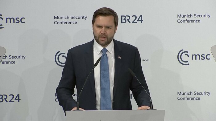 ミュンヘン安全保障会議で演説したバンス副大統領(2月14日)