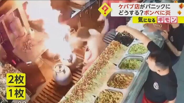 炎にかぶせるが…消えない
