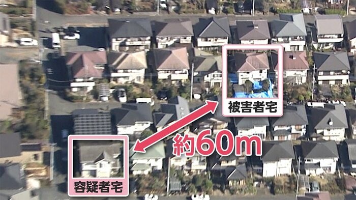 斎藤容疑者は、現場から60メートル離れた一軒家に住んでいた