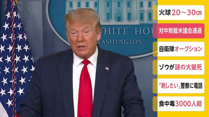対中制裁 米議会で新法案が通過 資産凍結など