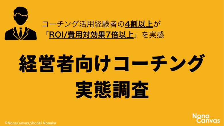 経営者向けコーチング、認知度60%／経験者の43%が「投資対効果7倍以上」、体験談や課題起点での導入が主流