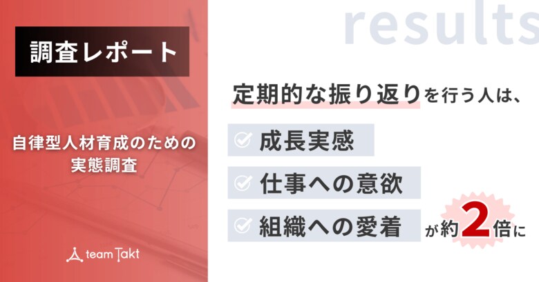 【調査レポート】定期的な振り返りを行う人は、成長実感・仕事への意欲・組織への愛着が約2倍に