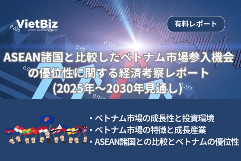 ベトナム市場調査レポート販売｜ASEAN諸国と比較したベトナム市場参入機会の優位性に関する経済考察レポート(2025年～2030年見通し)