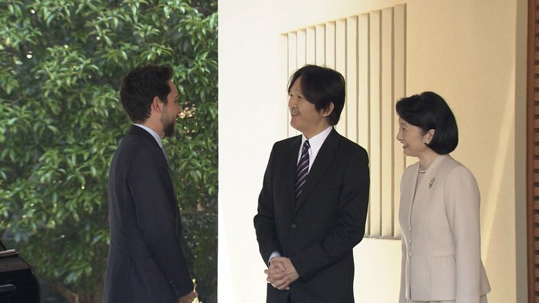 秋篠宮ご夫妻とヨルダンの皇太子（2023年4月）