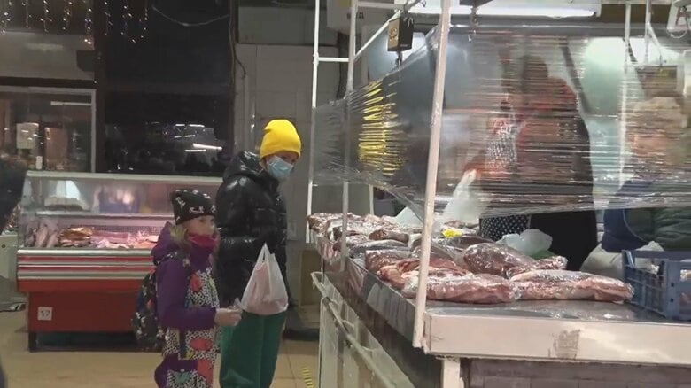 キエフ中心部の市場の現在の様子