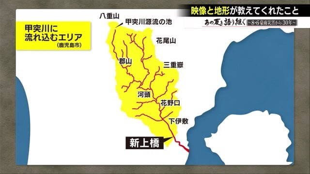 甲突川に水が流れ込むエリア（鹿児島市）