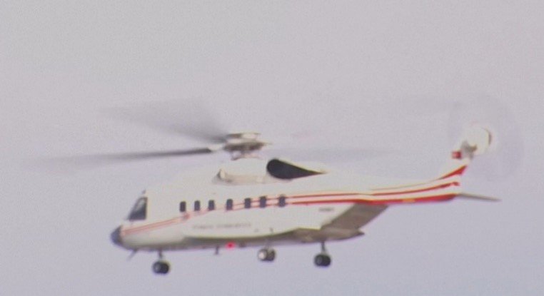 ローマ教皇レオ14世が乗るヘリコプター