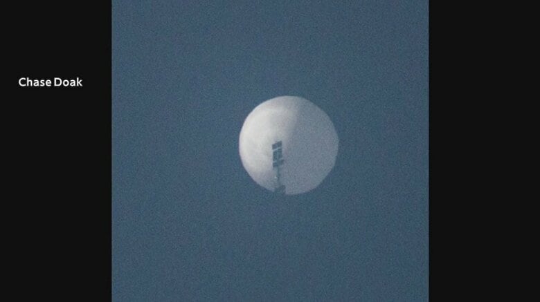 アメリカ上空を飛行する中国の偵察気球