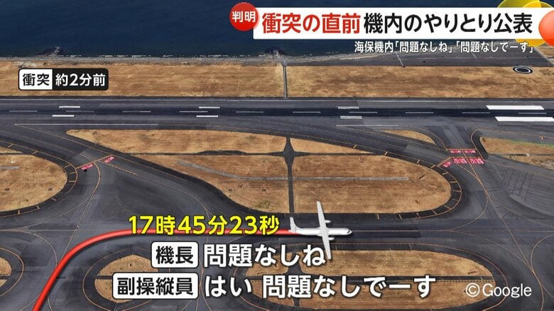 衝突約2分前のやりとり