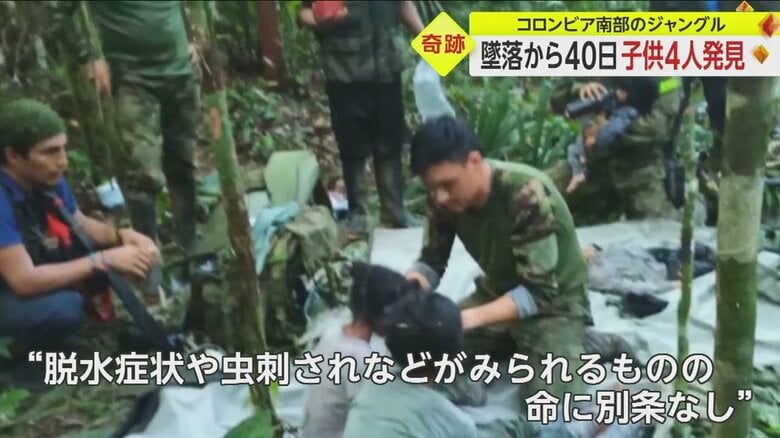 12カ月～13歳のきょうだい4人が、墜落したジャングルで40日間生き延びていた